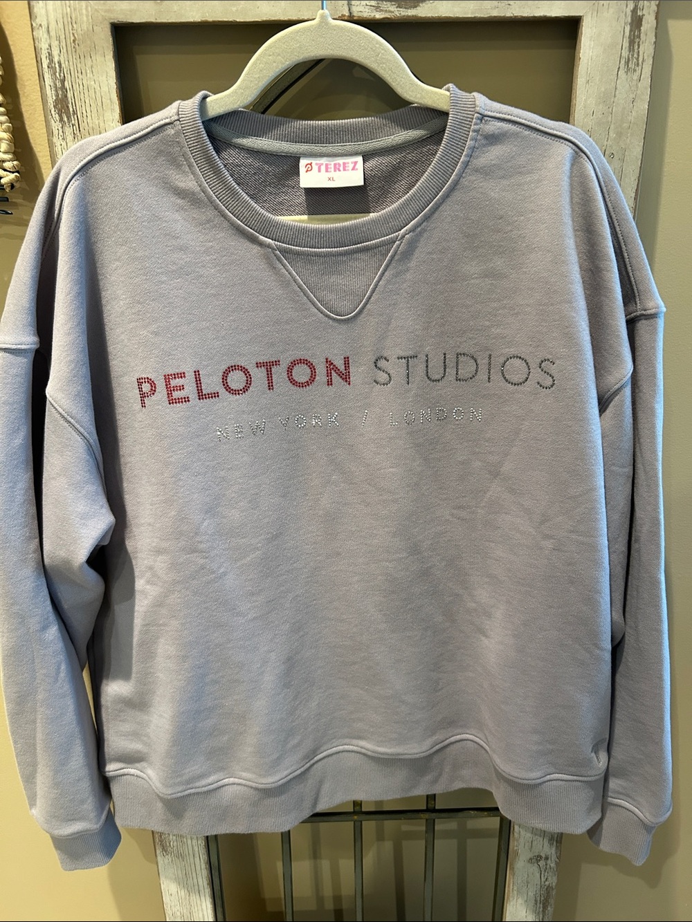 Peloton Gray Crewneck Sweatshirt with Bling logo